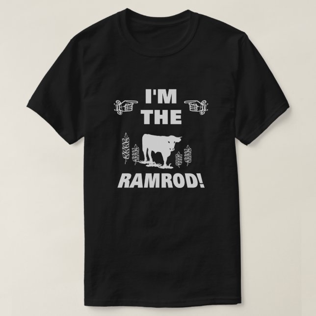 Camiseta "Eu sou os dedos do Ramrod" apontando (Frente do Design)