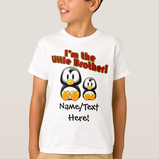 Camiseta Eu sou os pinguins do irmão mais novo 2 (Frente)