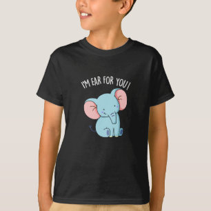 Camiseta Eu sou ouvido por você Elefante Engraçado Pun Dark