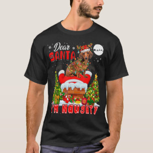 Camiseta Eu sou Papais noeis travessosos Reindeer Dachshund