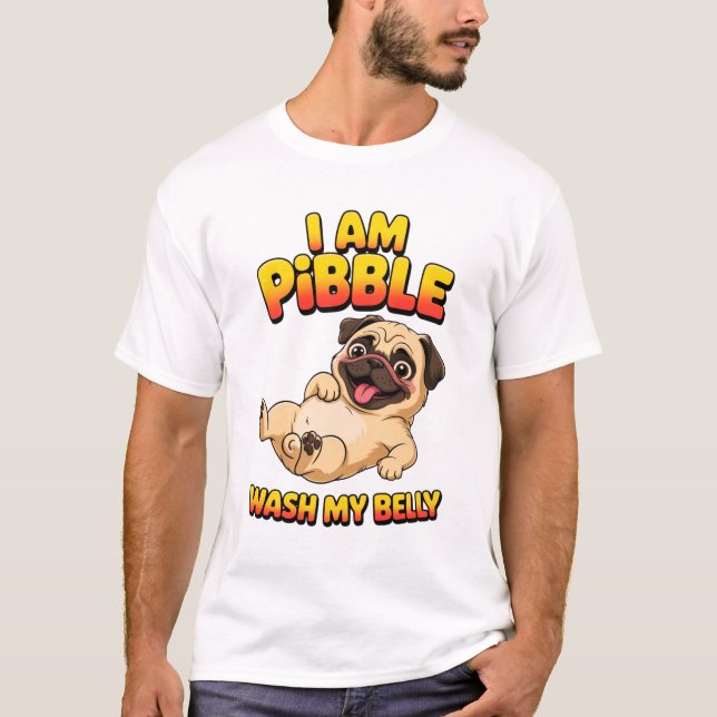 Camiseta Eu Sou Pibble Lave Minha Barriga (Frente)