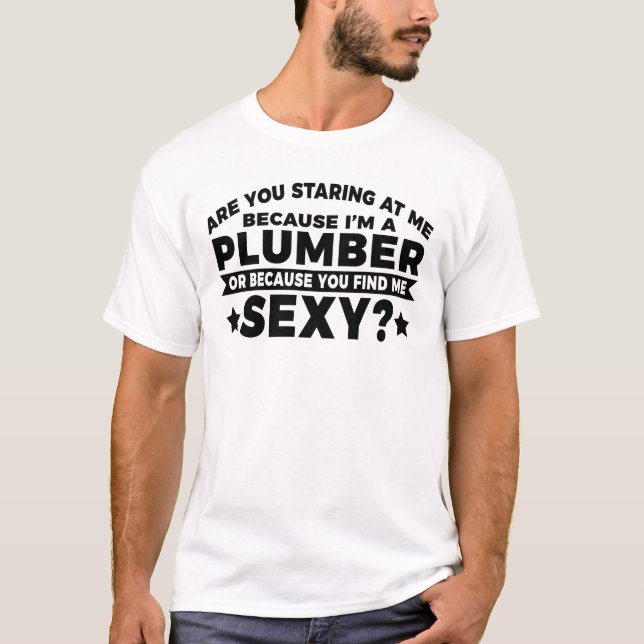 Camiseta Eu sou Plumber Plumber Service Water Tap Pipe (Frente)