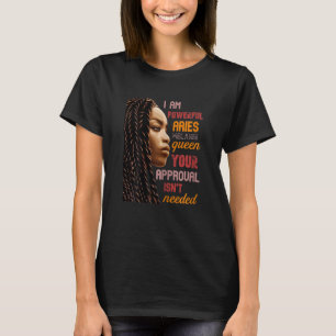 Camiseta Eu sou poderosa Aries Melanin Rainha Afro-American