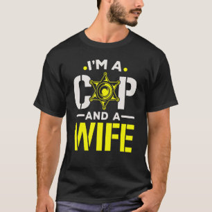 Camiseta Eu sou policial e policial esposo.