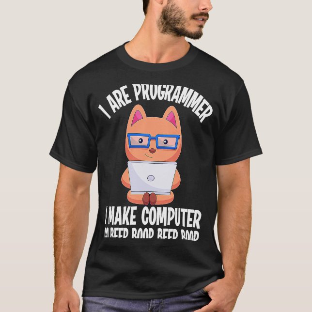 Camiseta Eu sou programador Cat Coder Software Deve (Frente)