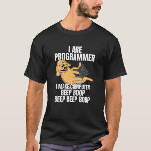 Camiseta Eu sou programador Computador - Bipe Boop IT Dog