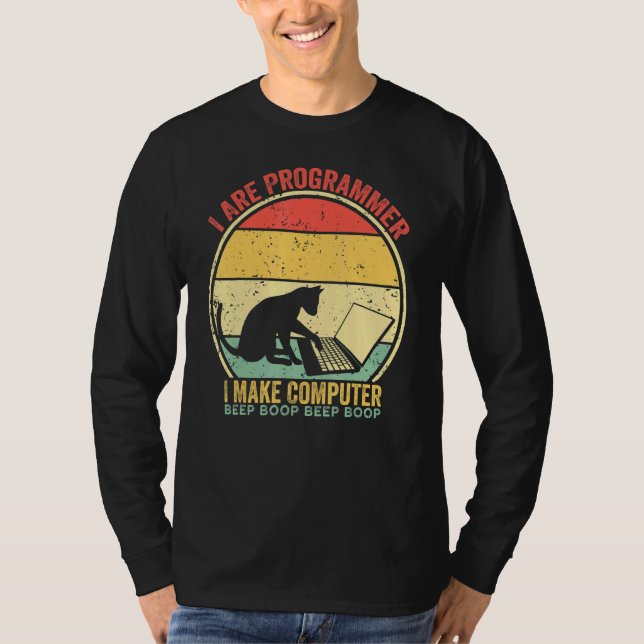 Camiseta Eu sou programador e faço a vinheta de bipe do com (Frente)