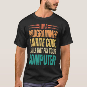 Camiseta Eu sou programador Eu escrevo código binário engra