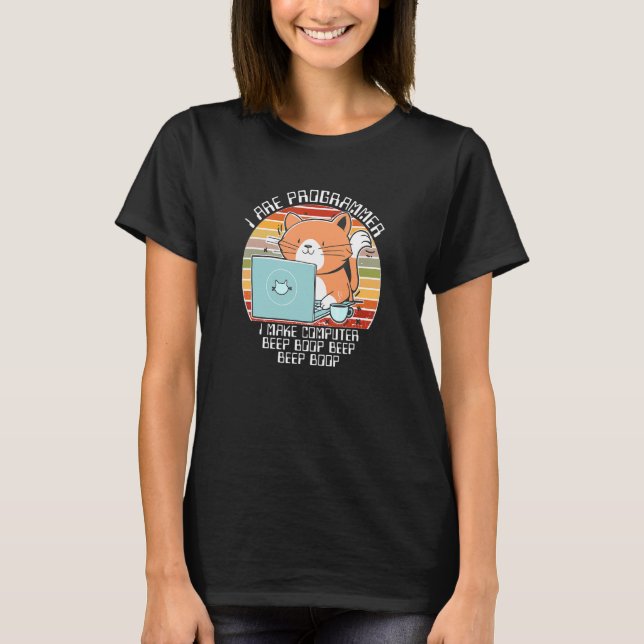 Camiseta Eu Sou Programador Eu Faço Computador Bip Boop É G (Frente)