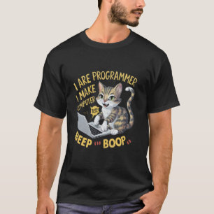 Camiseta Eu Sou Programador Eu Faço Computador Bip Boop Gat