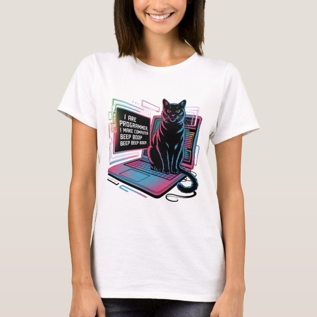 Camiseta Eu sou programador, eu faço o computador BEEP BOOP (Frente)