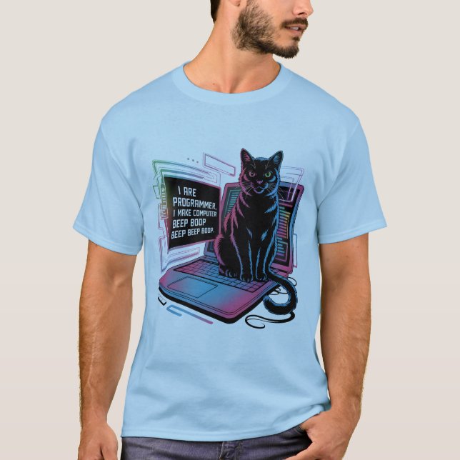 Camiseta Eu sou programador, eu faço o computador BEEP BOOP (Frente)