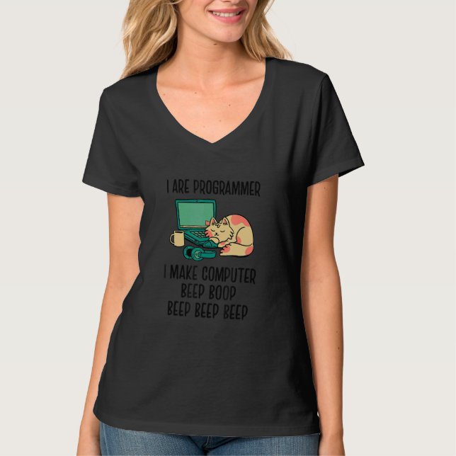 Camiseta Eu Sou Programador Eu Faço Um Codificador De Bipes (Frente)