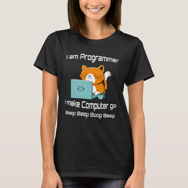 Camiseta Eu sou programador gato jogador de PC jogos de víd (Frente)