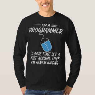 Camiseta Eu sou programador nunca errado desenvolvedor de c