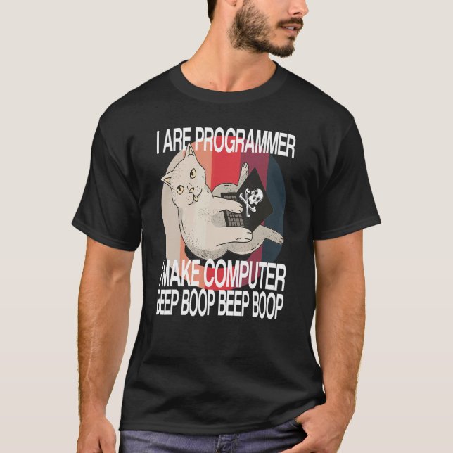Camiseta Eu sou programador Programador de Software Cat (Frente)
