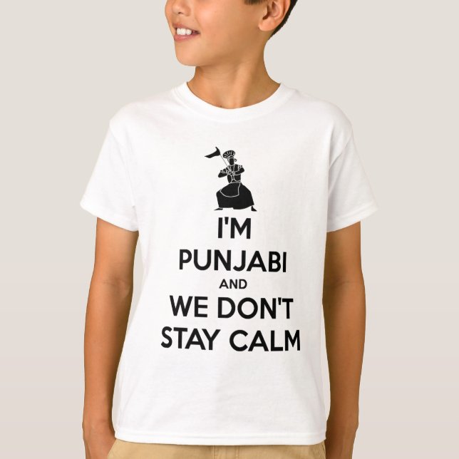 Camiseta Eu sou Punjabi e nós não mantemos a calma (Frente)