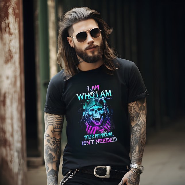 Camiseta Eu Sou Quem Sou Esqueleto Gótico (Criador carregado)