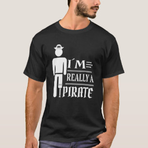 Camiseta Eu Sou Realmente Um Pé Pirata Amputeo Em Cadeira D
