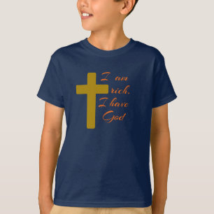 CAMISETA EU SOU RICO. EU TENHO DEUS.
