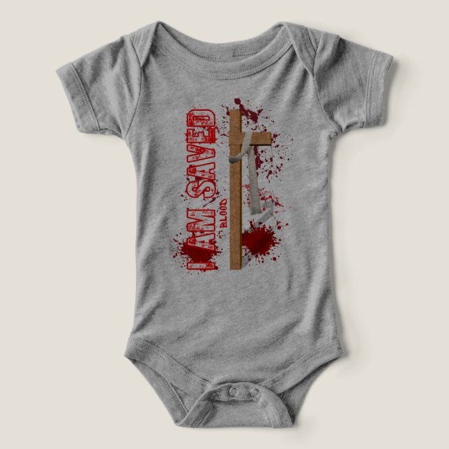 Camiseta Eu Sou Salvo - Escrituras dos Crentes da Fé (Design frontal)