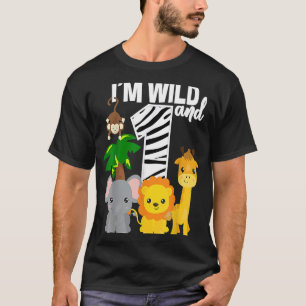 Camiseta Eu sou Selvagem e 1 Tema Zoológico Aniversário Sel