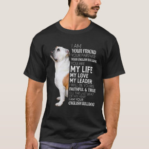 Camiseta Eu Sou Seu Amigo Seu Parceiro Seu Bulldog Inglês