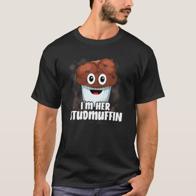 Camiseta Eu sou seu Casal de Muffin Namorada de Muffin Dia  (Frente)