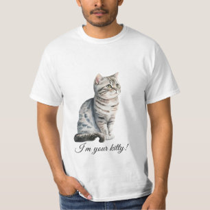 Camiseta Eu sou seu gatinho gato doméstico bonito