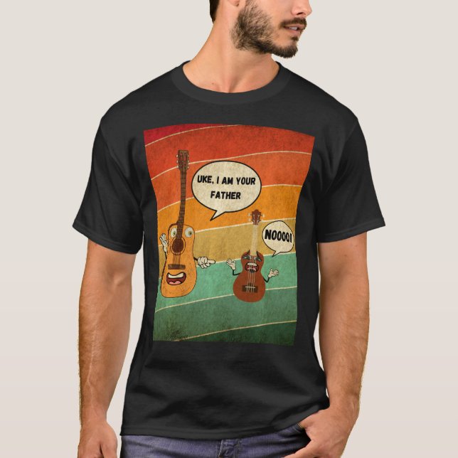 Camiseta Eu Sou Seu Pai Engraçado Ukulele Guitar Music Ba (Frente)