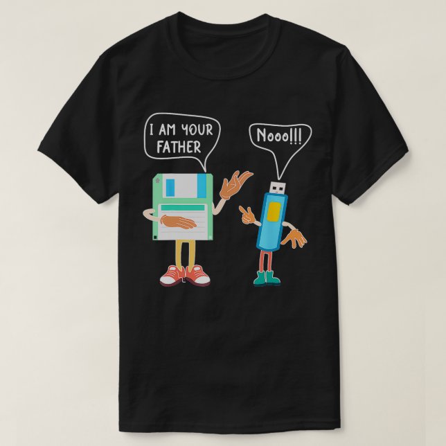 Camiseta Eu sou seu pai sem disquete USB Engraçado IT Tec (Frente do Design)