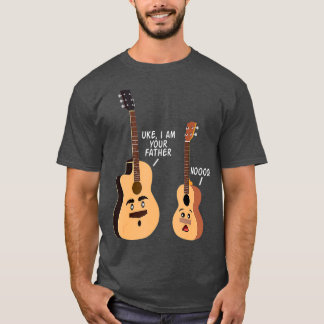 Camiseta Eu sou seu pai, violão engraçado e ukulele