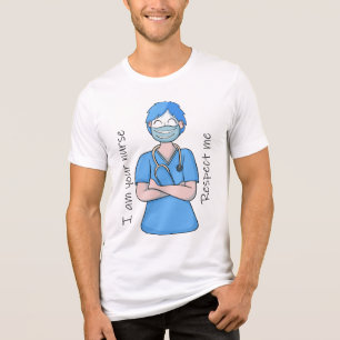 Camiseta Eu Sou Sua Enfermeira Respeite-Me Tee