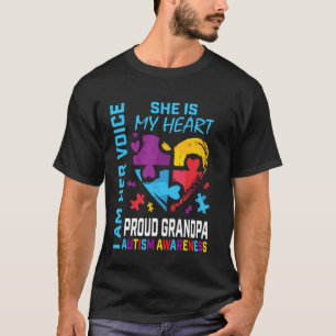 Camiseta Eu Sou Sua Voz Ela É Meu Coração Neta Autismo