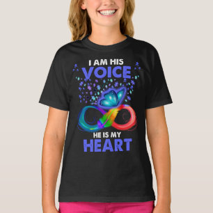 Camiseta Eu Sou Sua Voz Ele É Meu Coração Autismo Sensibili