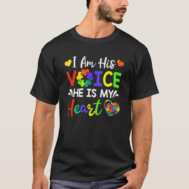 Camiseta Eu Sou Sua Voz Ele É Meu Coração Conscientização d (Frente)