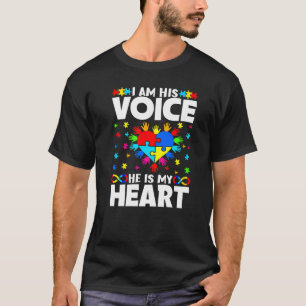 Camiseta Eu Sou Sua Voz Ele É Meu Coração Orgulhosa Mãe Aut