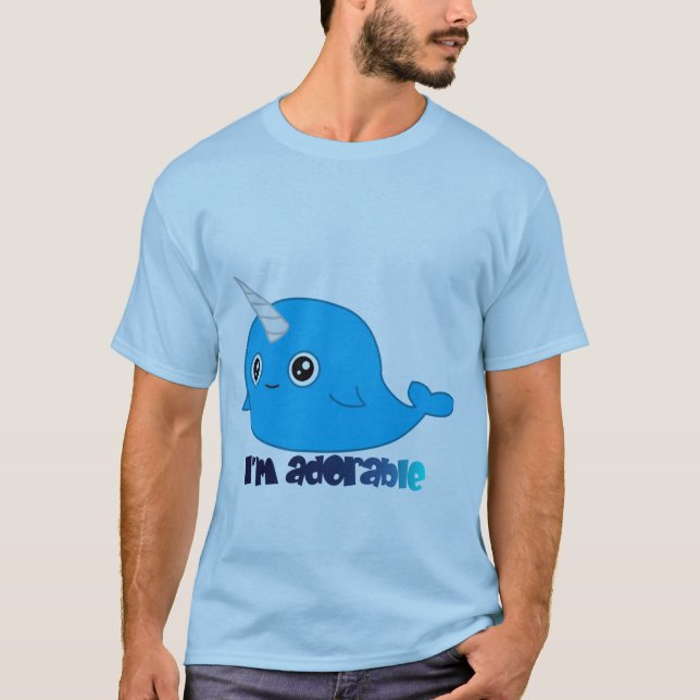Camiseta Eu sou T adorável dos homens de Narwhal (Frente)