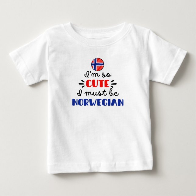 Camiseta Eu sou tão fofo que devo ser norueguês (Frente)