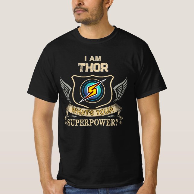 Camiseta Eu Sou THOR Qual É Seu Superpoder (Frente)