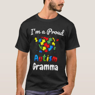 Camiseta Eu Sou Um Autismo Orgulhoso Avó Mãe Mulheres Coraç