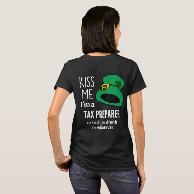 Camiseta Eu sou um Bebado irlandês de preparador de imposto (Parte Traseira Completa)