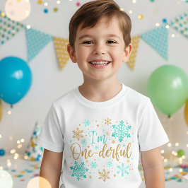 Camiseta Eu sou um belo floco de neve um primeiro aniversár