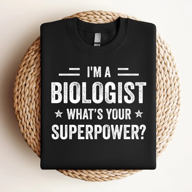 Camiseta Eu sou um biólogo O que é o seu super poder, Biolo (Criador carregado)