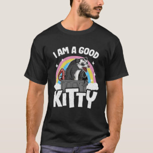 Camiseta Eu Sou Um Bom Gatinho Rua Gato Ogambá Rainbow Tras