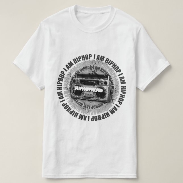 Camiseta Eu sou um Cabeça de HipHop (Frente do Design)