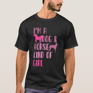 Camiseta Eu sou um Cachorro e Cavalo tipo de garota Retro P