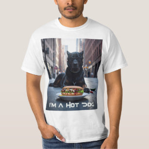 CAMISETA EU SOU UM CACHORRO-QUENTE - CACHORRO-QUENTE COM MO