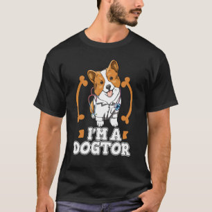 Camiseta Eu Sou Um Cão Médico Cachorro Mulheres Corgi Amor