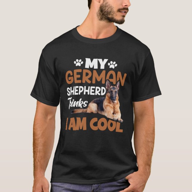 Camiseta Eu sou um cão policial Shepherd alemão fixe (Frente)